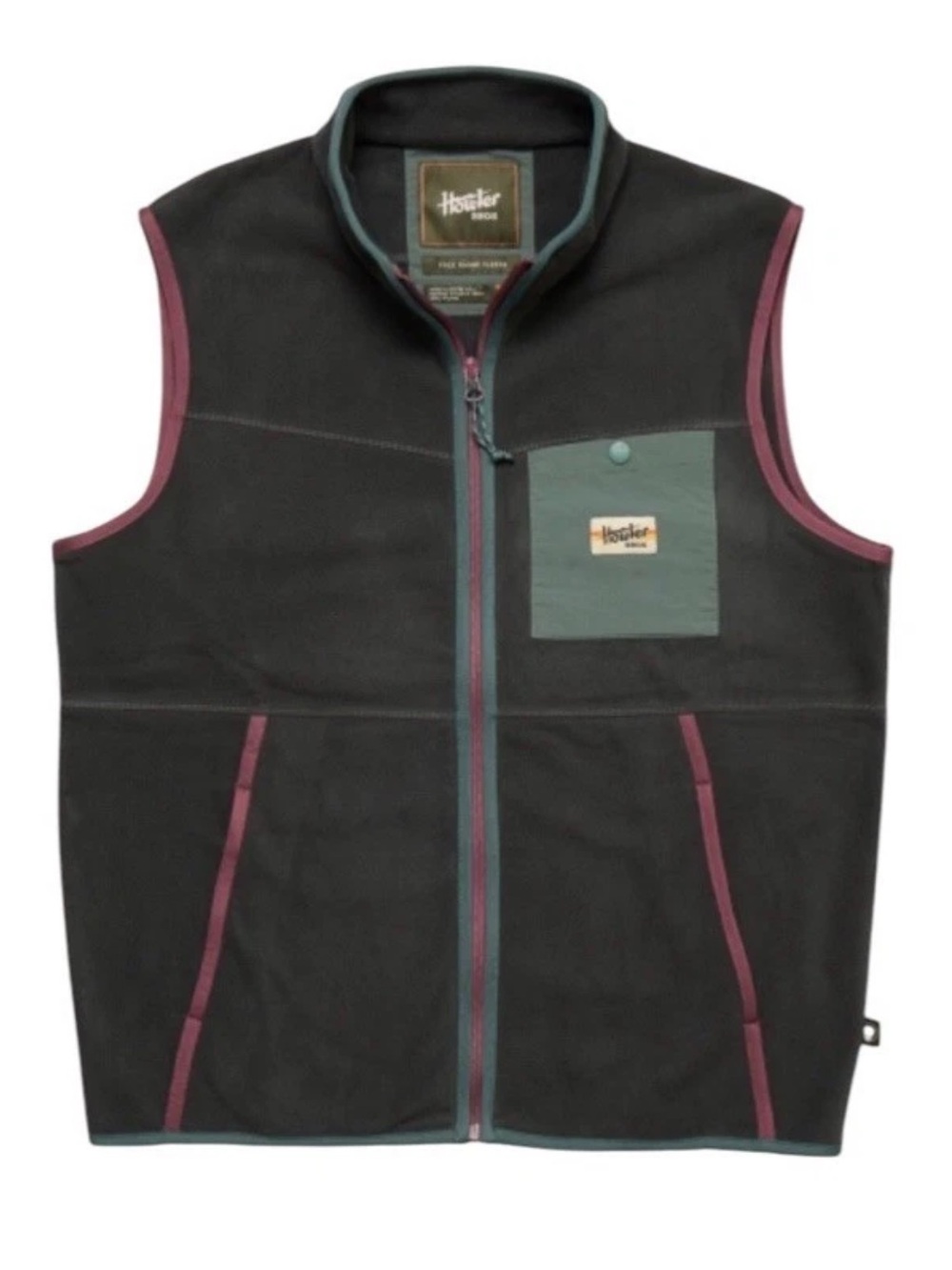 NWT Howler Bros Free Range Fleece Vest Size Medium M Antique Black Full Zip